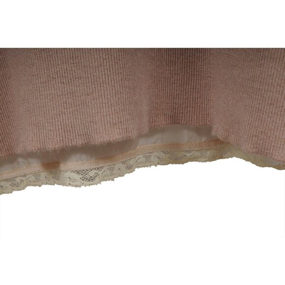 Miu Miu Womens Sweater 46 XXL Peach Tan Brown Pullover Embroidered Lace Layered - Picture 6 of 10